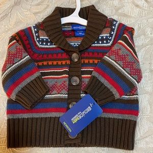Genuine baby from OshKosh Newborn SZ 3M 100% Cotton Button Up Knit Sweater NWT